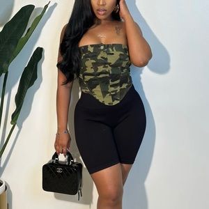 Camo Corset Top NEW NEVER WORN